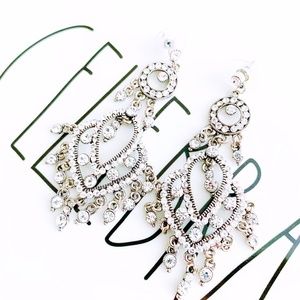 Gorgeous Silver and Crystal Rhinestone Earrings